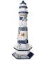 Mobile Preview: Deko-Leuchtturm Holz Fischernetz Seestern Seevögel Stein Segeln Maritime H:57cm